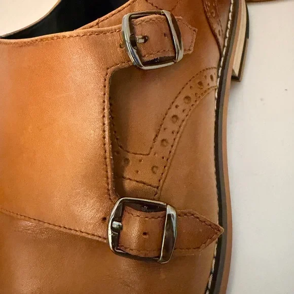 Bar III Tan Jesse Leather Men's Monk Strap Oxfords Men’s 12 - Picture 9 of 12